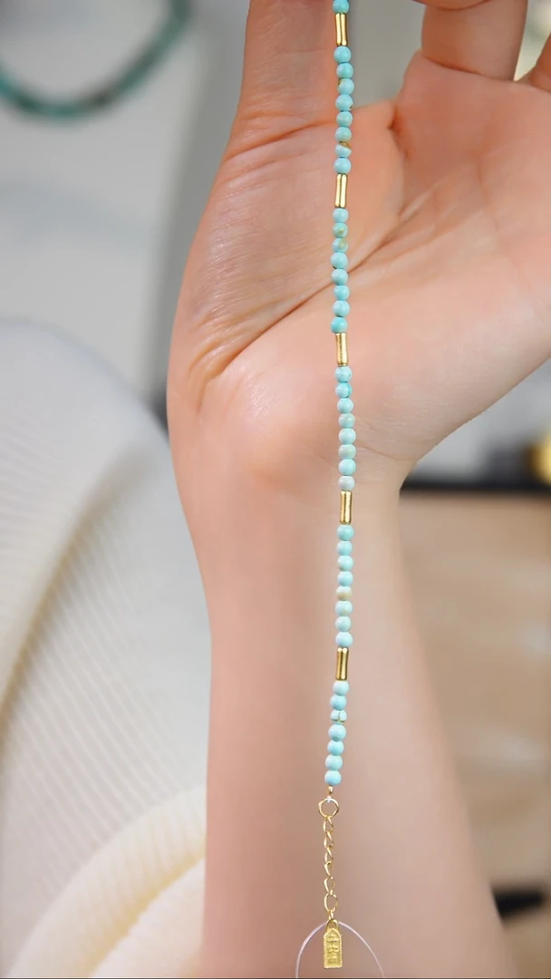 银S925镀金镶嵌绿松石手链多样性发货