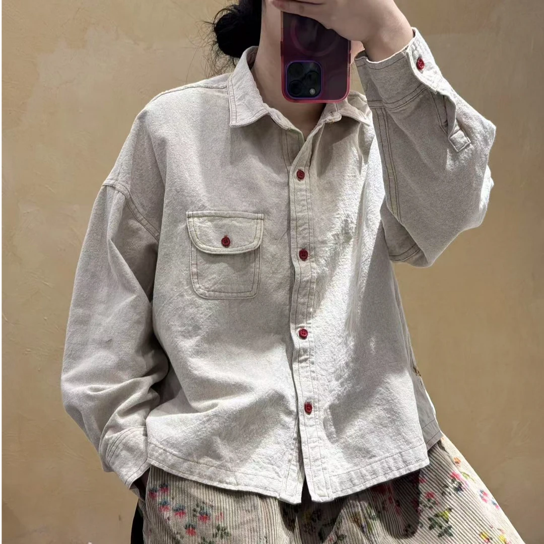 2025新款春秋长袖时尚休闲时尚百搭宽松牛仔潮流QYSF8900