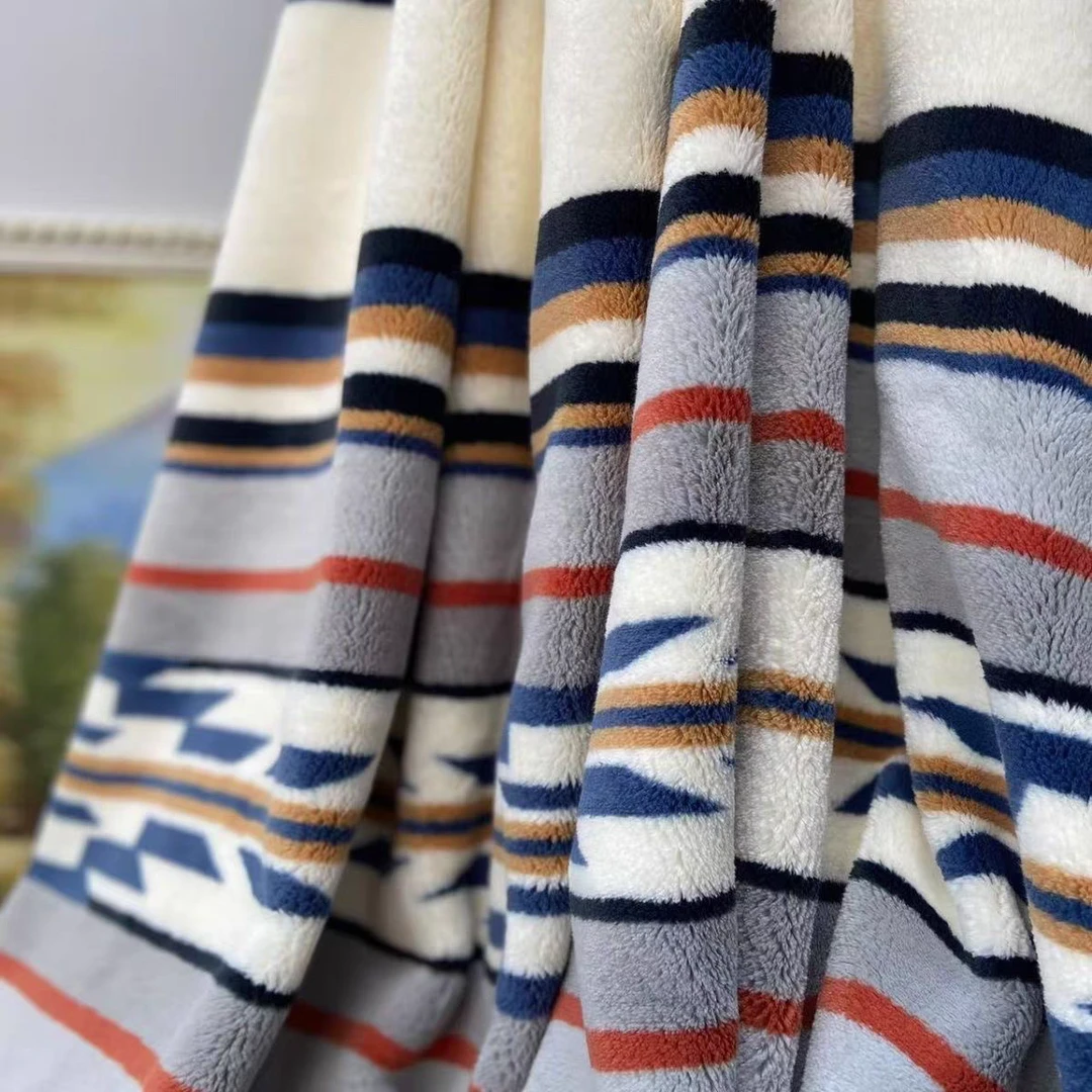 【蓝色波西米亚】180*200cm休闲毯绒毛毯双人盖毯耐脏厚多功能睡毯