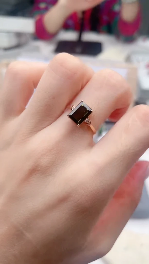 碧玺戒指18K金镶嵌高货13#