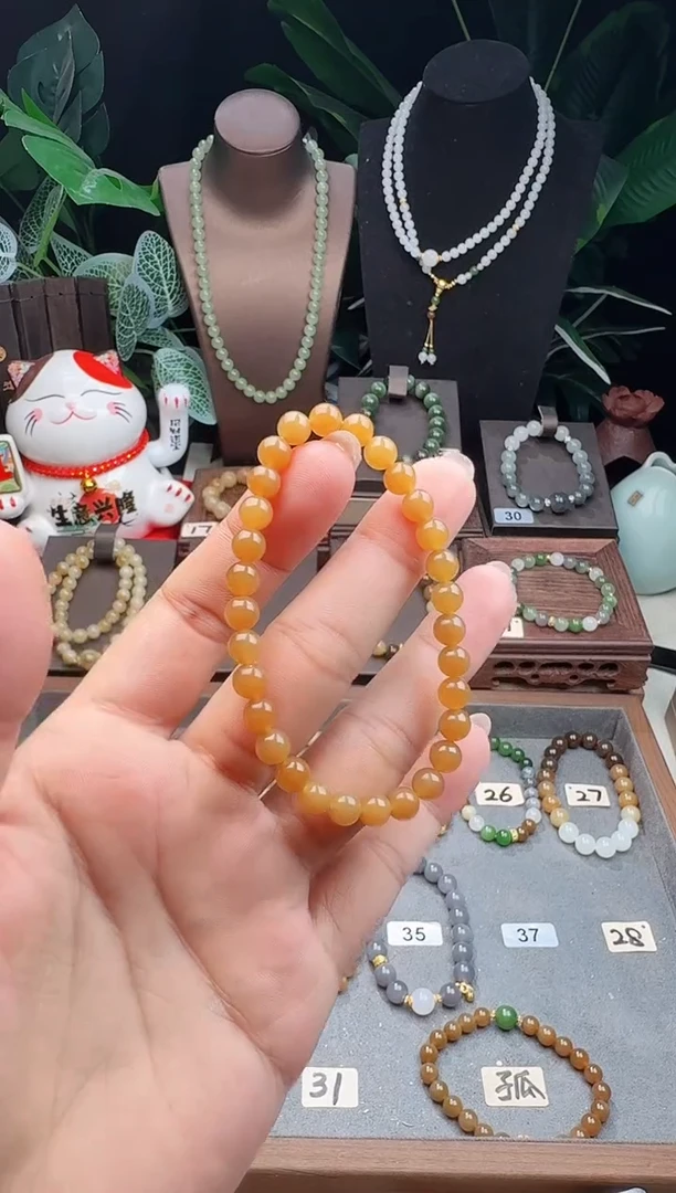 未镶嵌手串和田玉精品6m新疆且末糖玉手串