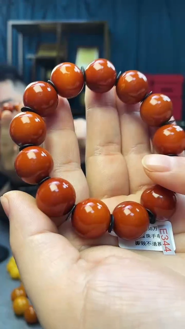 手串琥珀未镶嵌蜜蜡圆珠手串