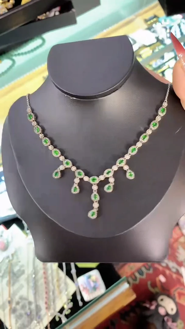 【闪购商品】透辉石项链银S925镶嵌楚楚中古珠宝甄选不退换