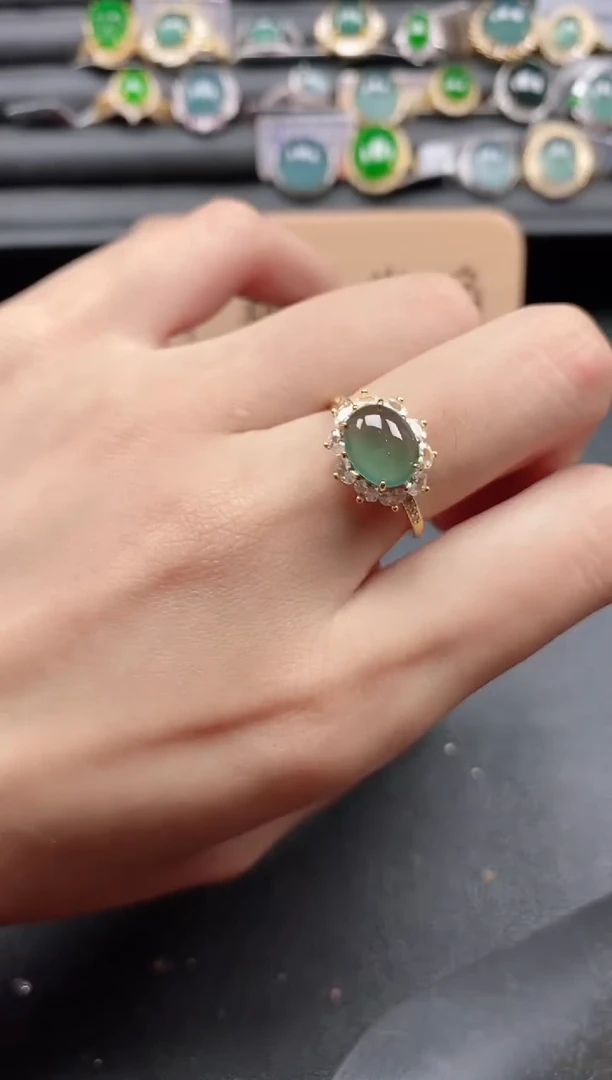 翡翠戒指银S925镶嵌515441