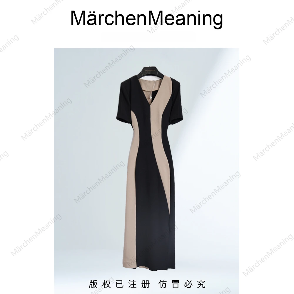 MärchenMeaning2025年撞色半袖连衣裙设计师原创赵换2