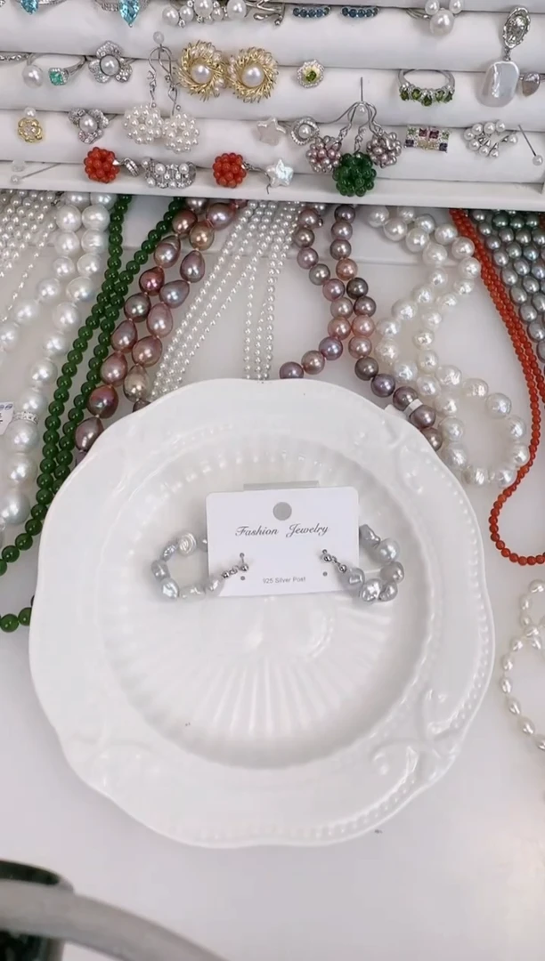 【闪购商品】淡水珍珠耳饰银S925镶嵌a07