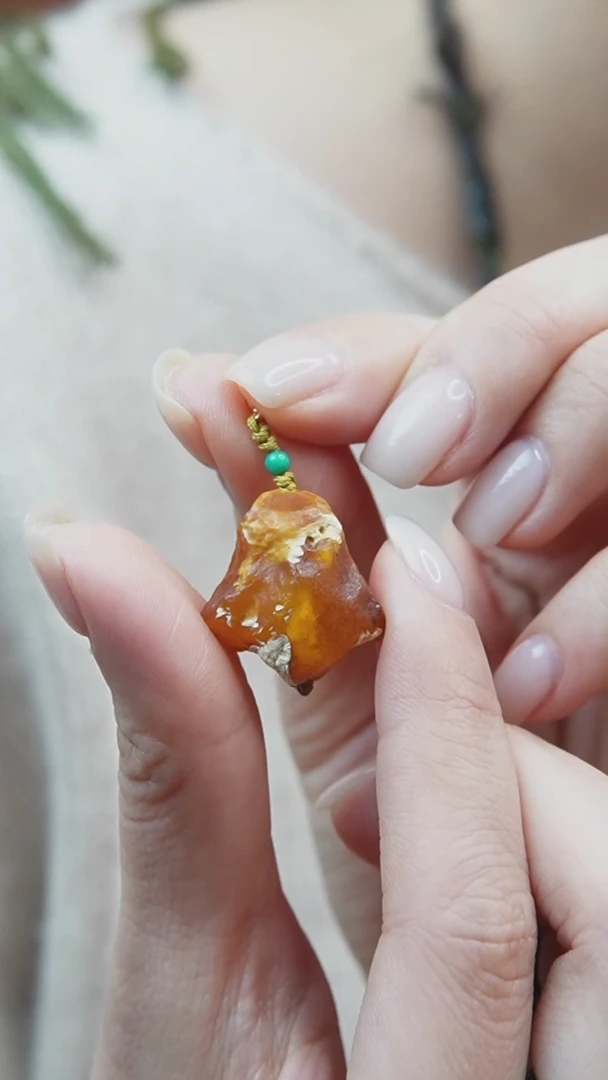 裸石蜜蜡未镶嵌*蜜蜡原石小提溜*活扣头*百搭小配饰*