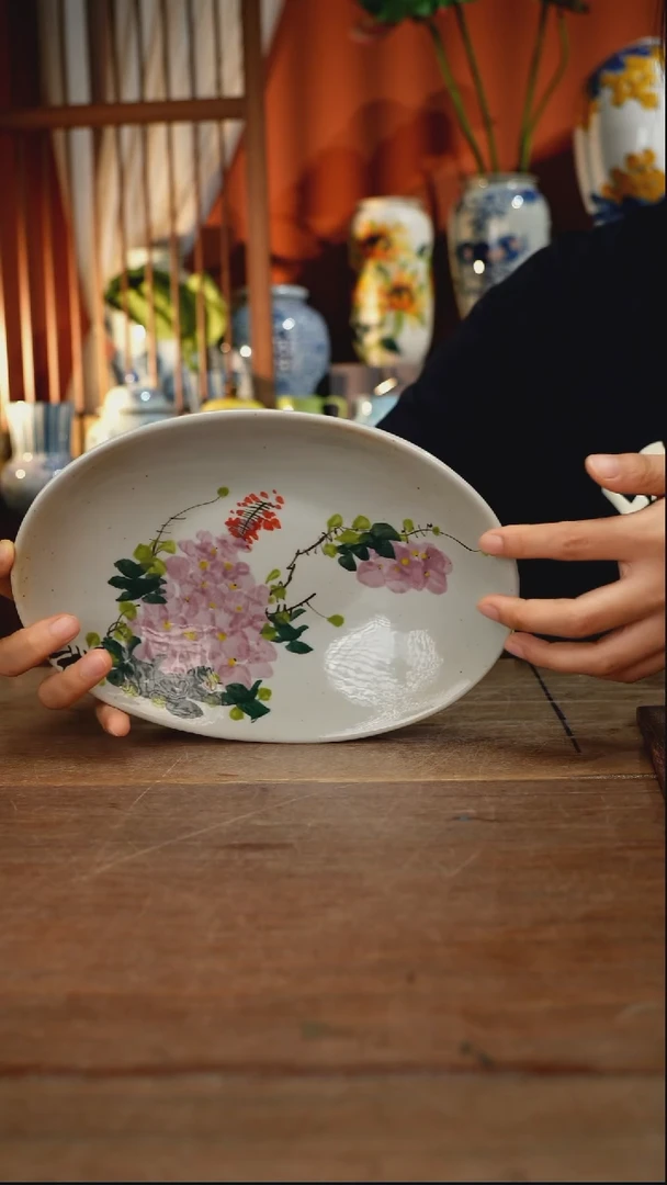 瓷片【简家甄选】景德镇设计师釉下手绘陶瓷餐具