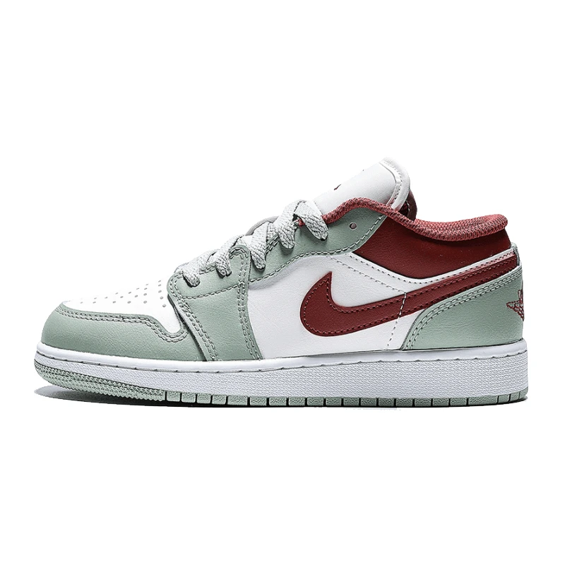 Nike/耐克【可自提】AJ1 LOW (GS)大童白绿红低帮休闲鞋 553560-133