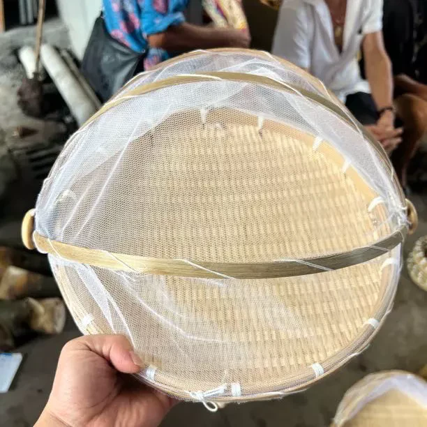 竹编收纳带网罩防虫尘40厘米