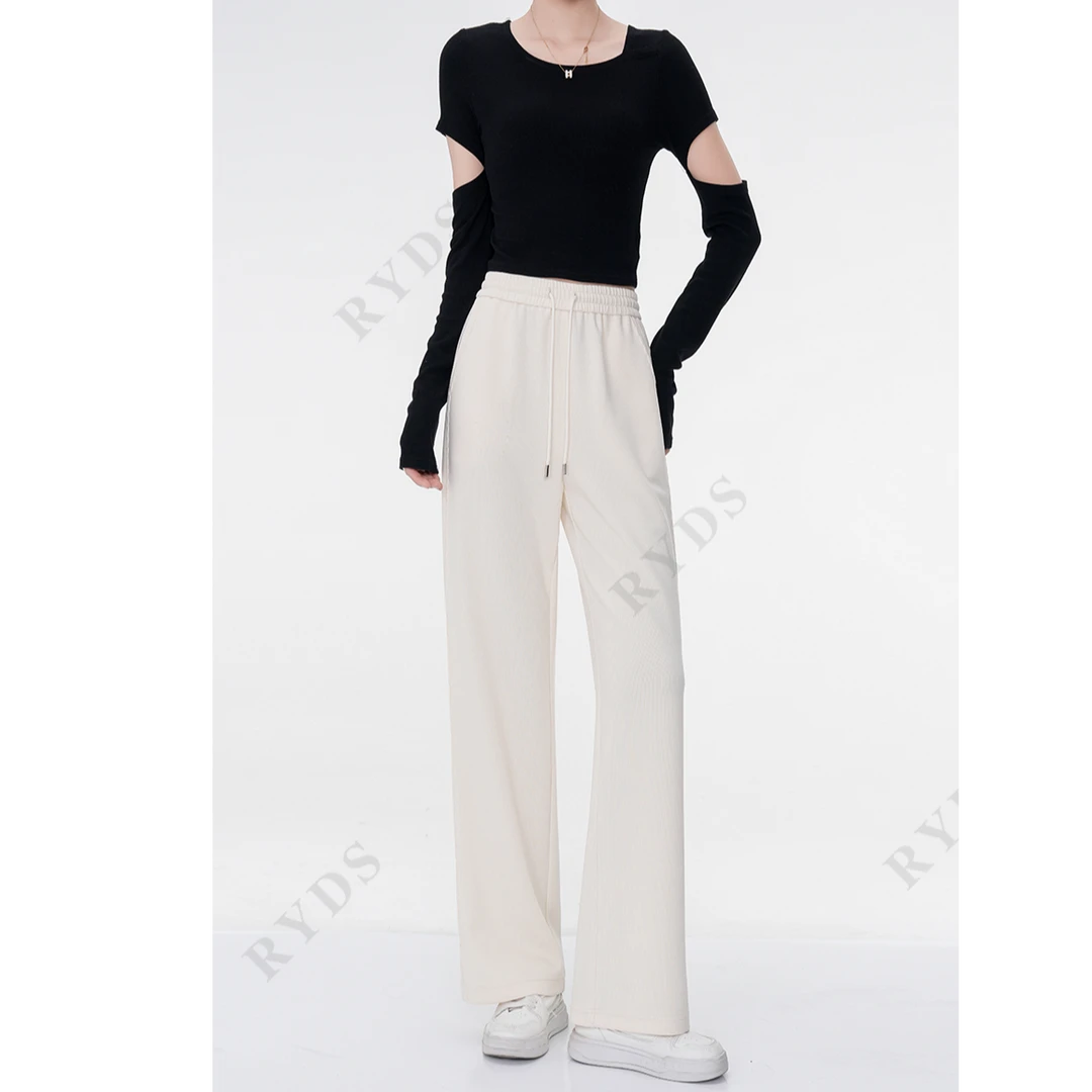 MIIMSHER2025春季新款亲肤养肤莫代尔垂感阔腿裤时尚高腰K7399