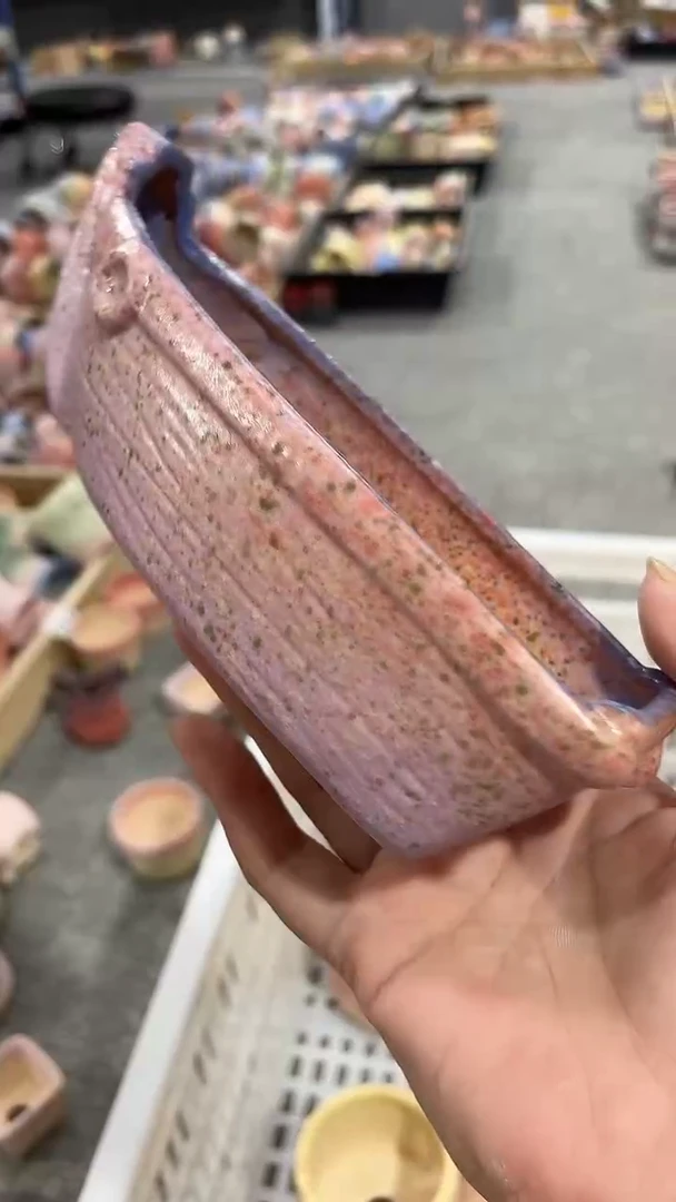 麦饭石粗陶小船造型多肉花盆