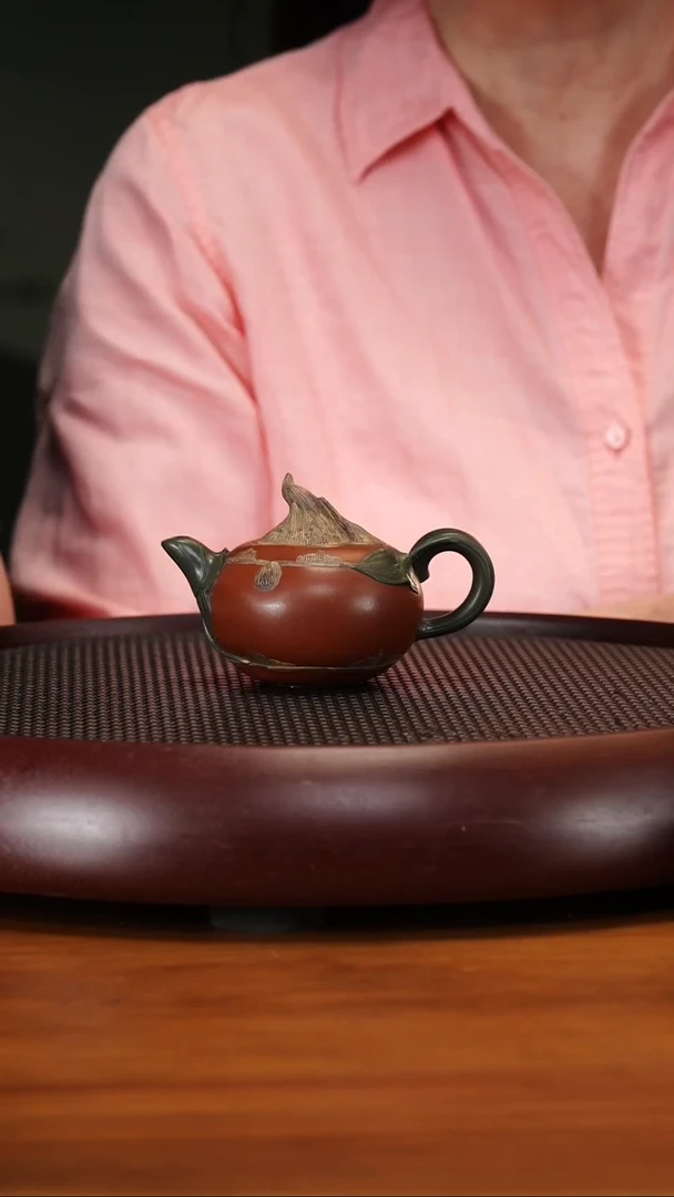 茶壶紫砂5130ZXJ小荸荠大红泥140cc