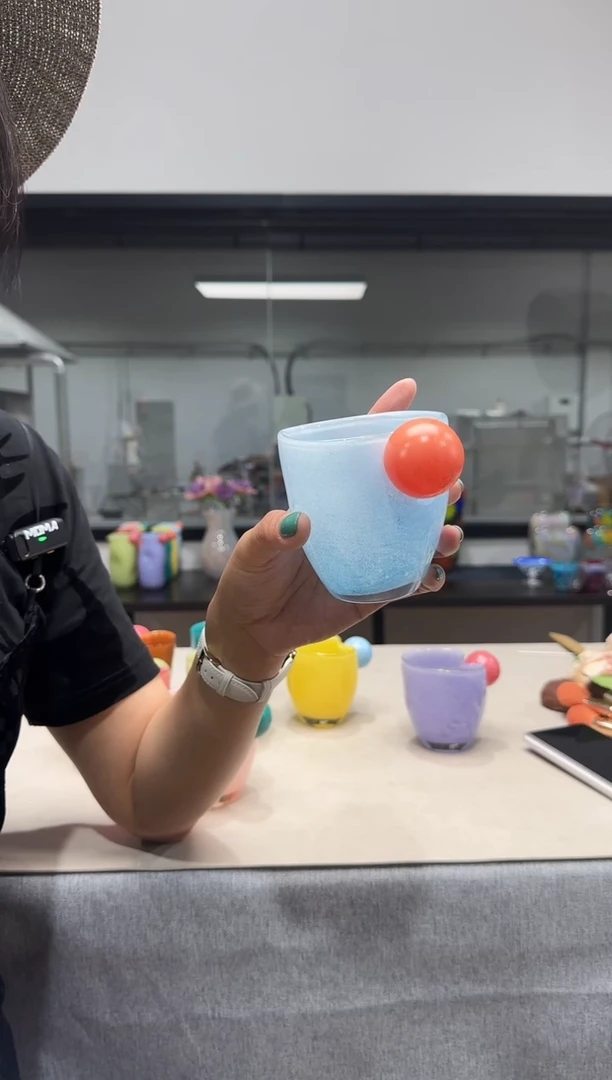 琉璃蓝色G高球杯冷餐具慕忆家手作高口