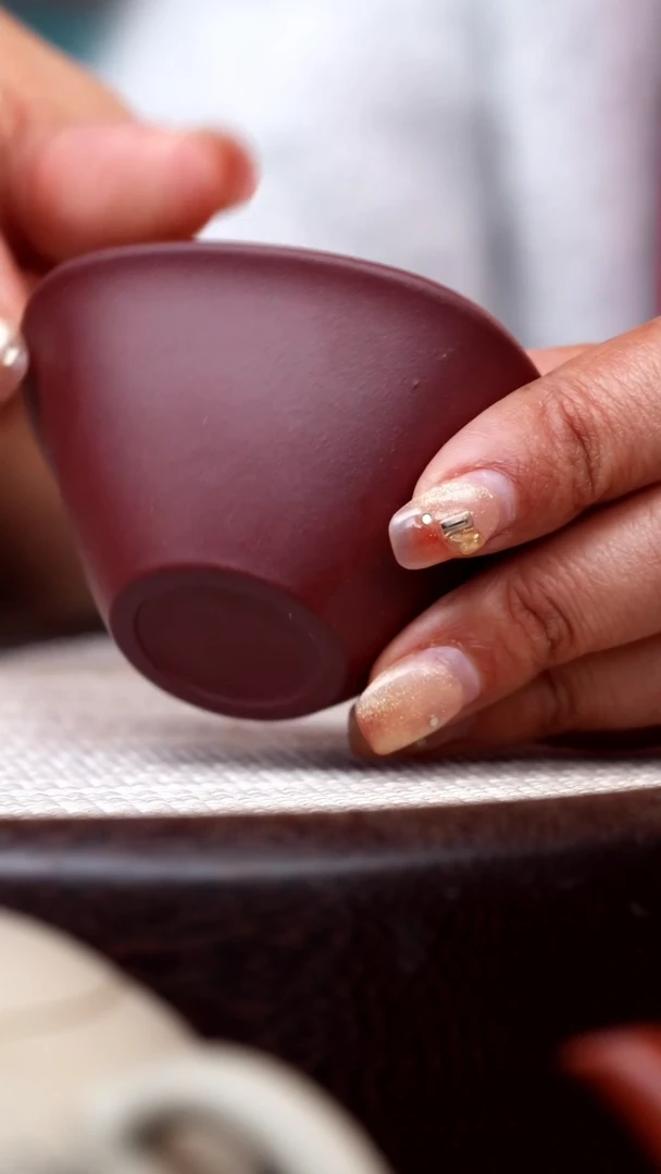 【闪购商品】紫砂茶壶紫泥混方斗笠杯