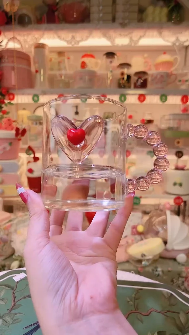 粉色爱心水杯——手工制作品质好！