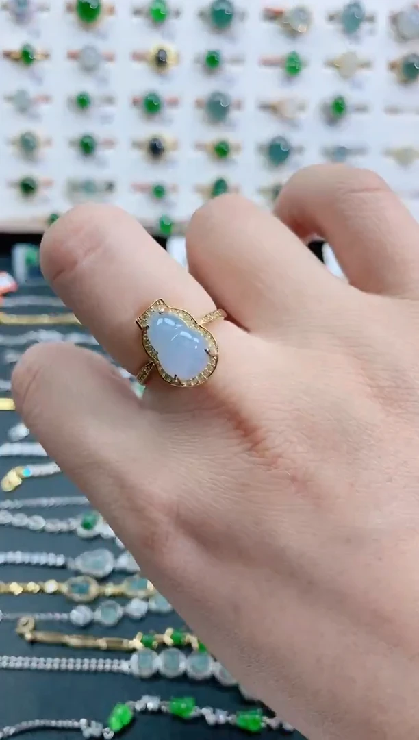 银S925镶嵌戒指翡翠天然翡翠