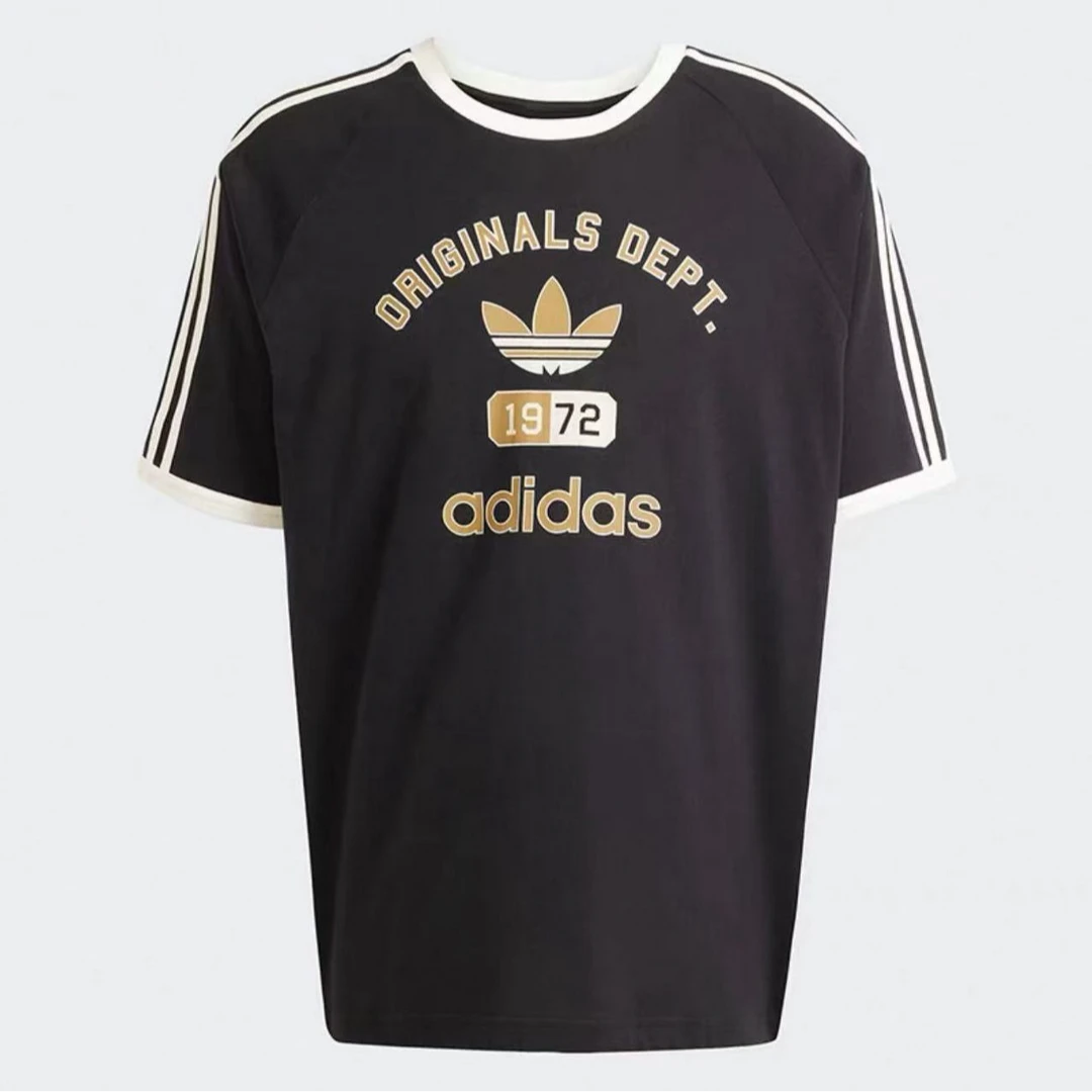 adidas/阿迪达斯三叶草情侣2025夏季新款经典复古圆领T恤KD6265