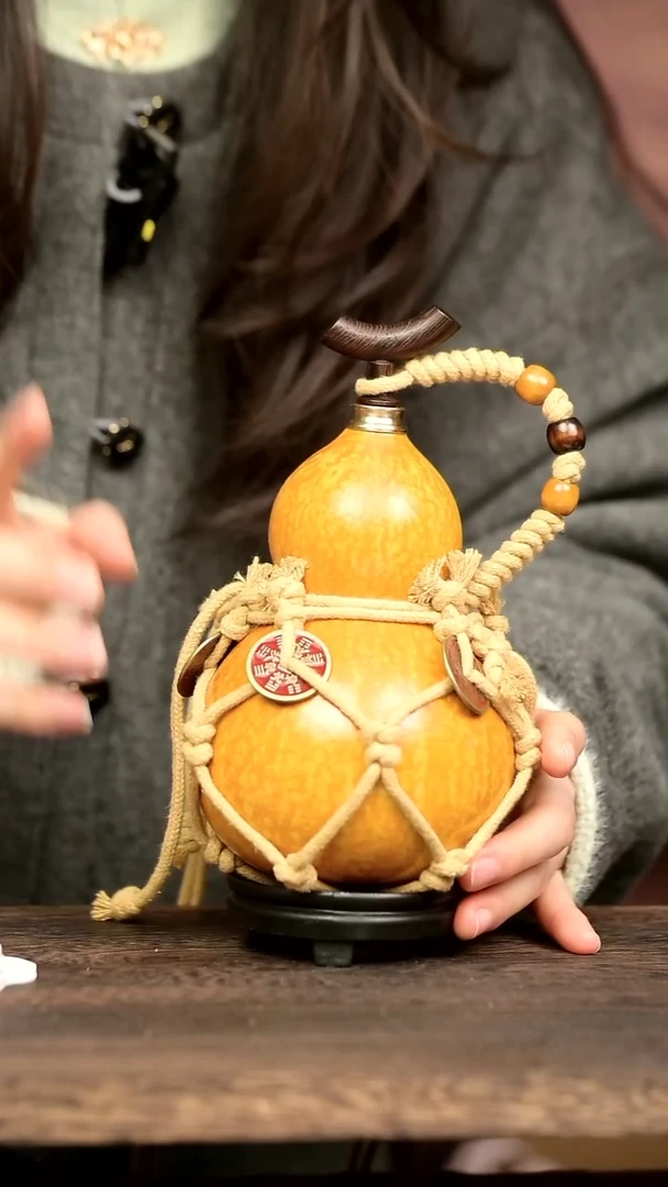 889号中药煮色  550ml左右 大漆葫芦水壶/酒壶 一物一拍