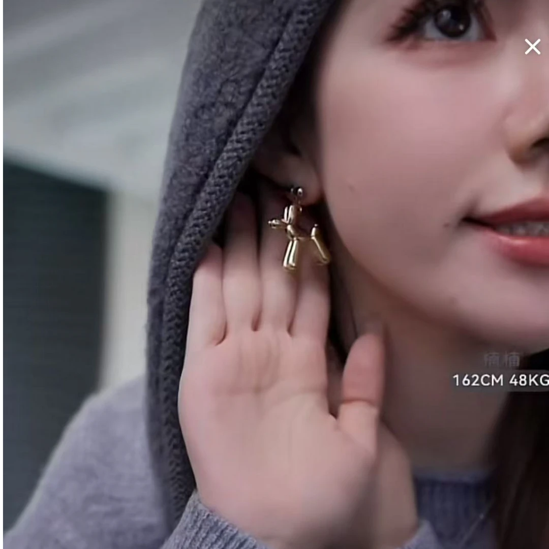 钛钢项链  钛钢项链耳环 i-EAST 小金狗~时尚腊肠狗-4D PS7717