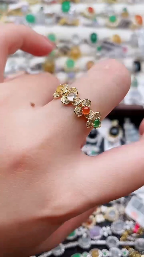 银S925镶嵌戒指翡翠32