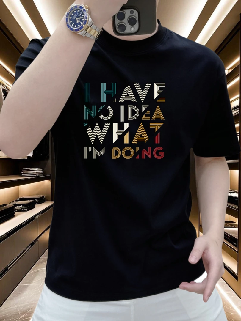 2025新款纯棉痞帅街头圆领男士短袖英伦雅痞夏季宽松百搭上衣t恤