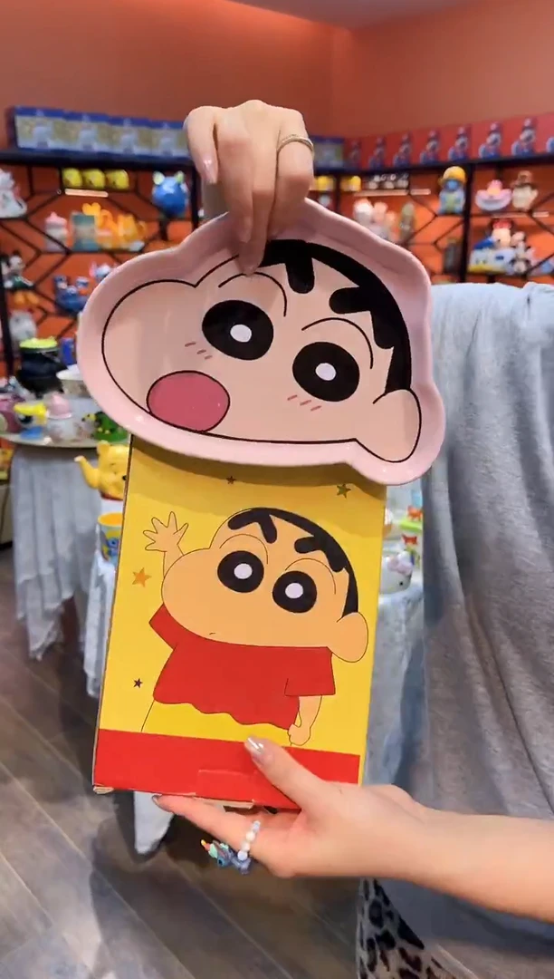 瓷片@@蜡笔小新异形陶瓷水果盘