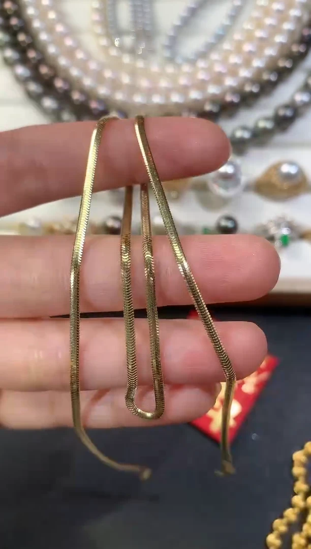 【闪购商品】18K金颈饰2mm宽蛇骨链40cm|2880