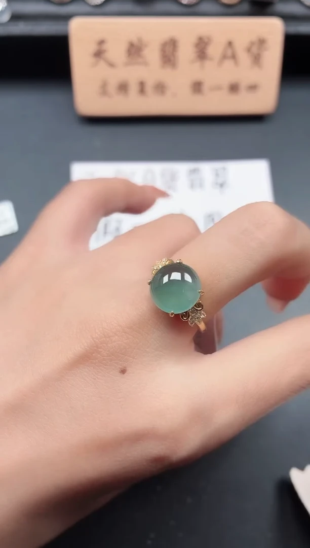 银S925镶嵌戒指翡翠111