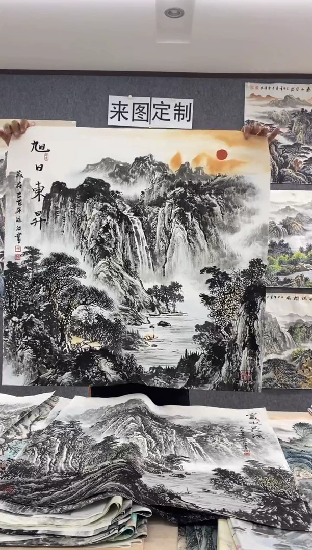 国画福利！沈泳江手绘 四尺斗方68*68cm