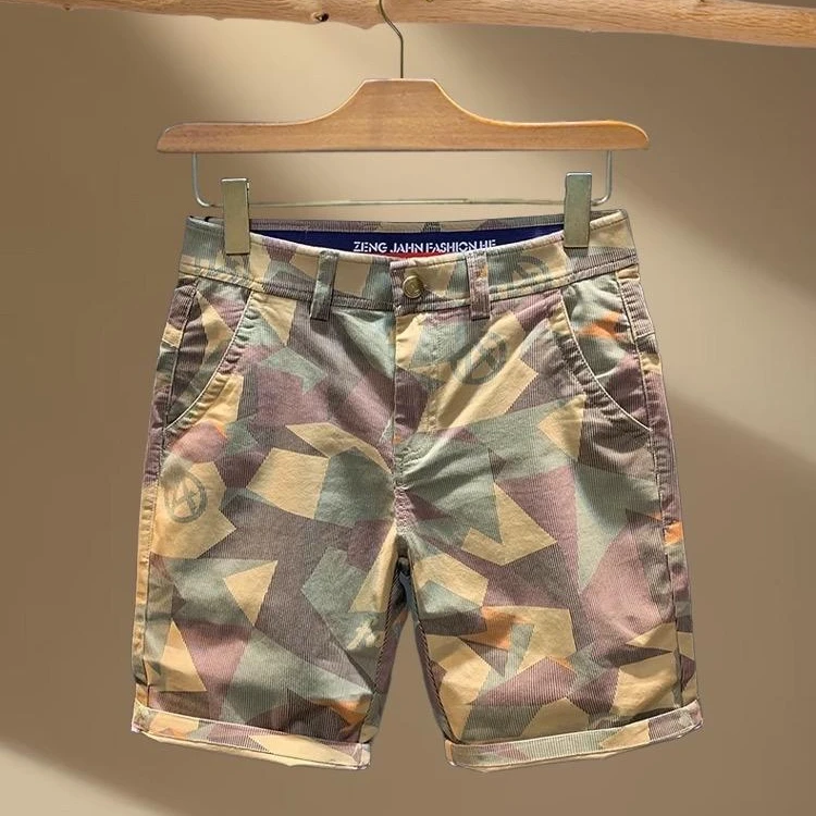 UPURA不规则迷彩色短裤男夏季直筒休闲五分裤水潮流时尚休闲百搭