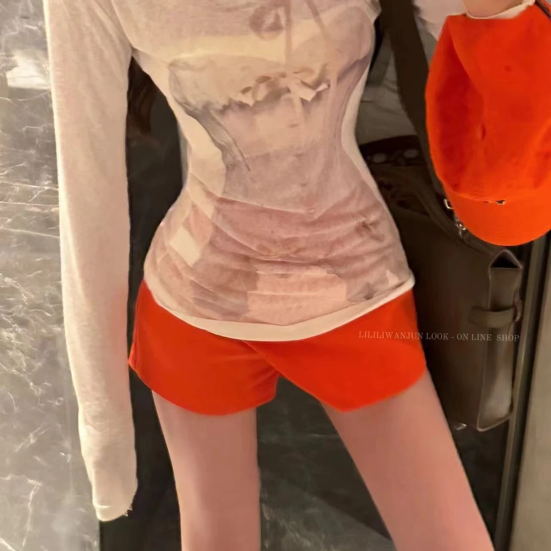 婉君【橘色裙裤】夏季气质欧美风辣妹包臀裙裤LWJ24B2Q958