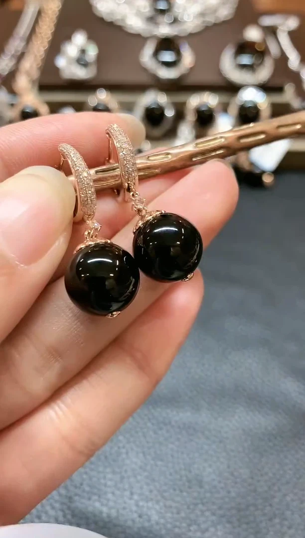 【闪购商品】翡翠耳饰18K金镶嵌b31不退换多样性一件发货