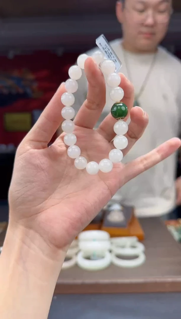 未镶嵌手串和田玉白玉单圈手串