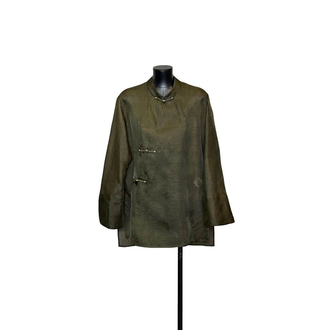 「利琪高订」新中式国风新中式气质轻奢衬衫A6971