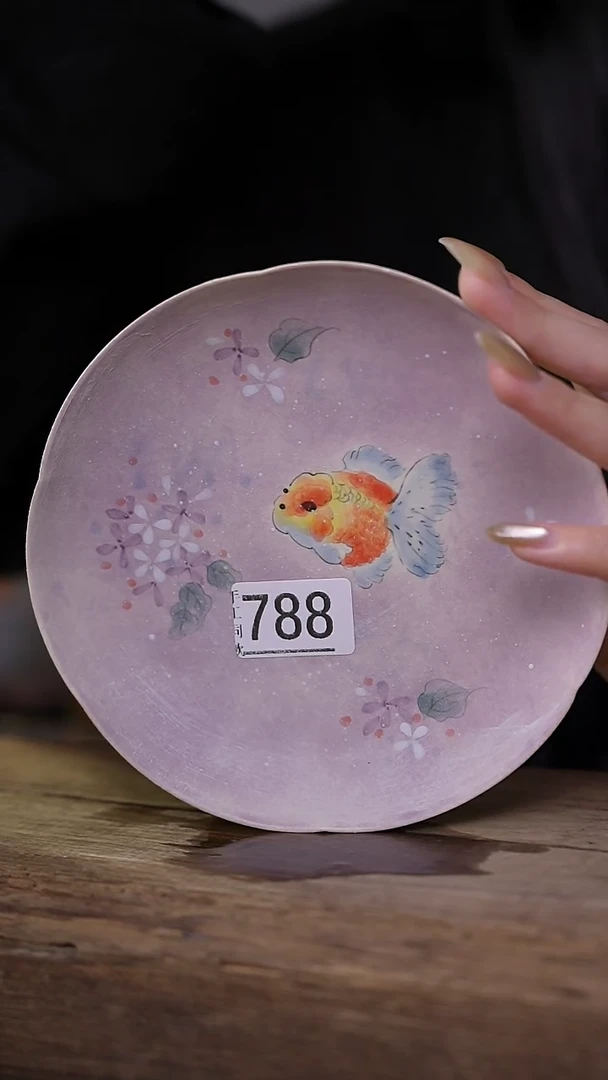 【闪购商品】瓷片新品 设计师手作款 手绘金鱼壶承