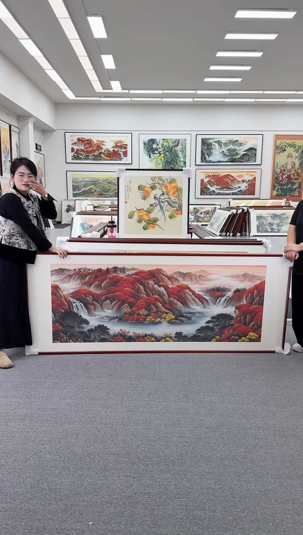 国画冀**?手绘  219*88  鸿运当头