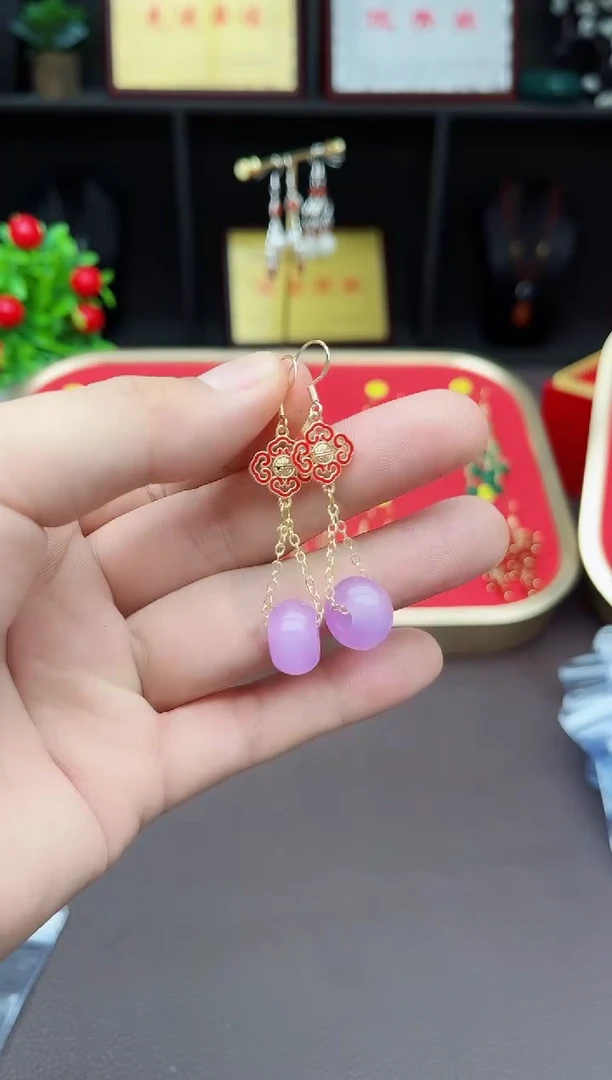 【闪购商品】玛瑙/玉髓耳钉银S925镶嵌608000