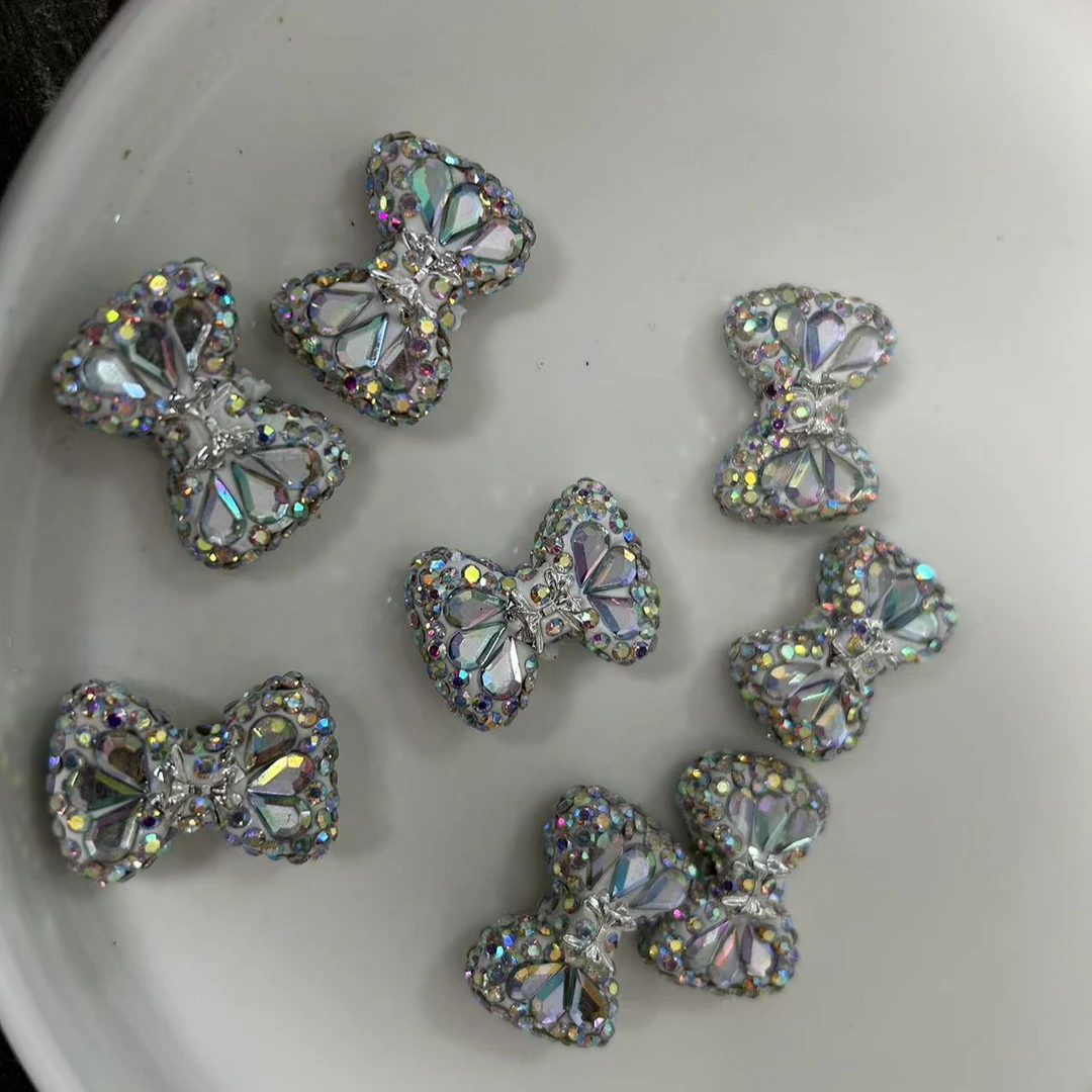 超闪极光卡25蝴蝶结饰品适合DIY钥匙链包包链挎包链车挂件装饰