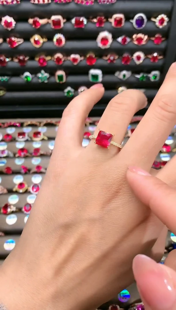 【闪购商品】红宝石戒指银S925镶嵌8金