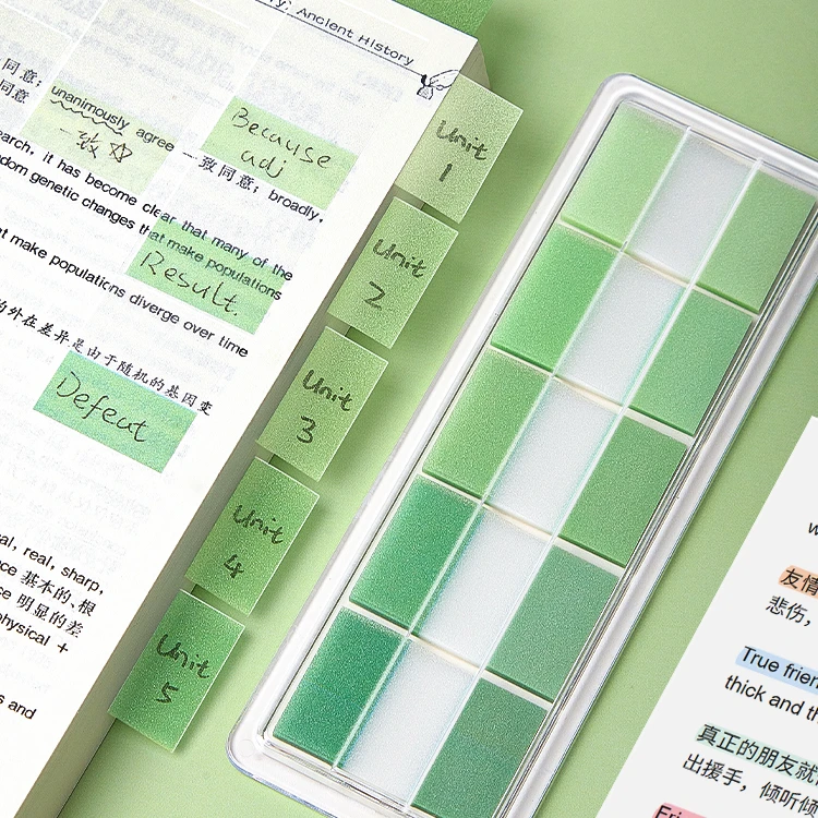 渐变色便利贴高颜值透明便签贴纸素材纸学生有粘性小条错题索引贴
