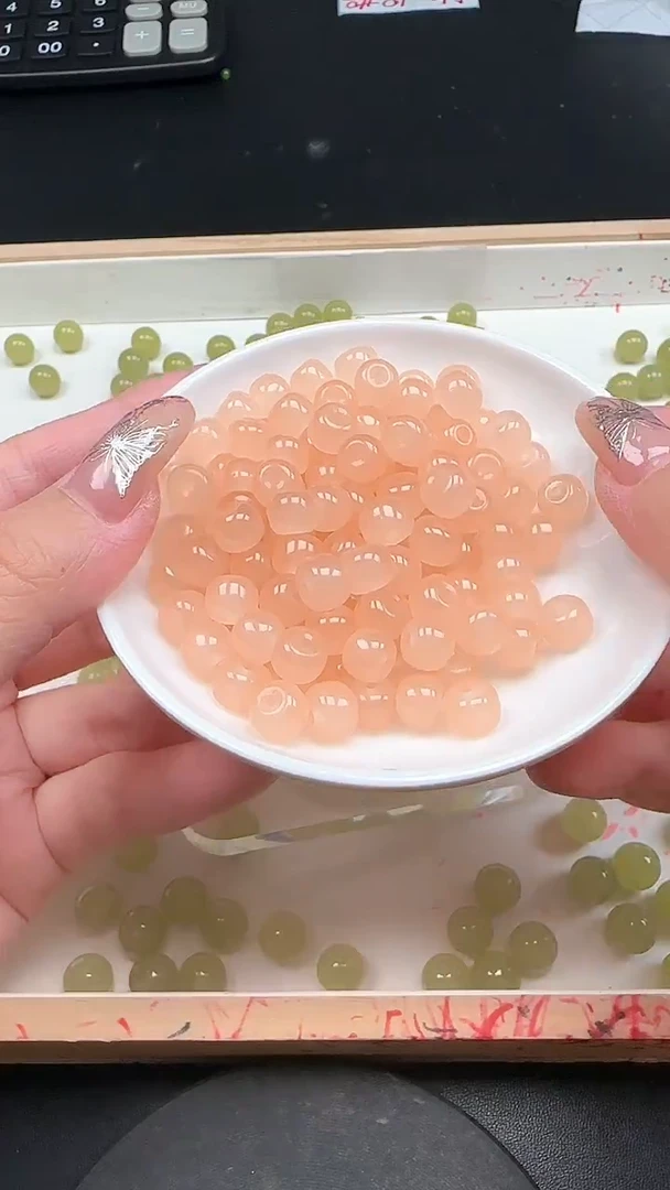 未镶嵌和田玉珠宝半成品藕粉墩墩珠N433卡6*8MM15颗
