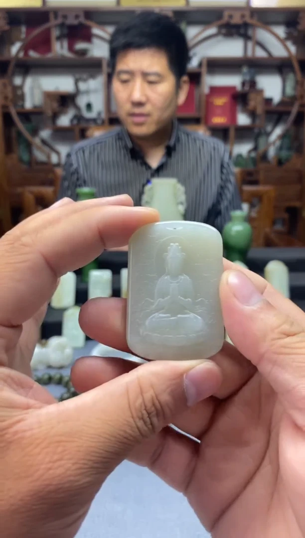 和田玉未镶嵌挂件截屏观音1