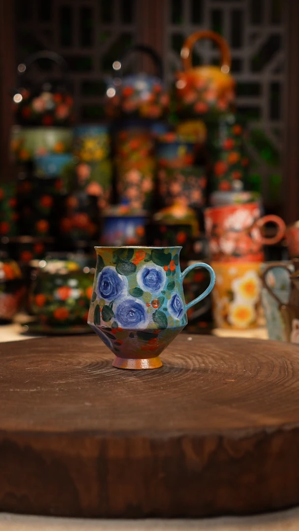 油画 手绘釉下彩