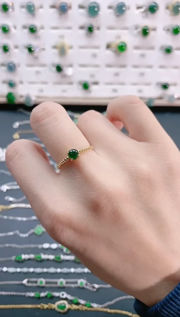 【闪购商品】翡翠戒指银S925镶嵌天然翡翠