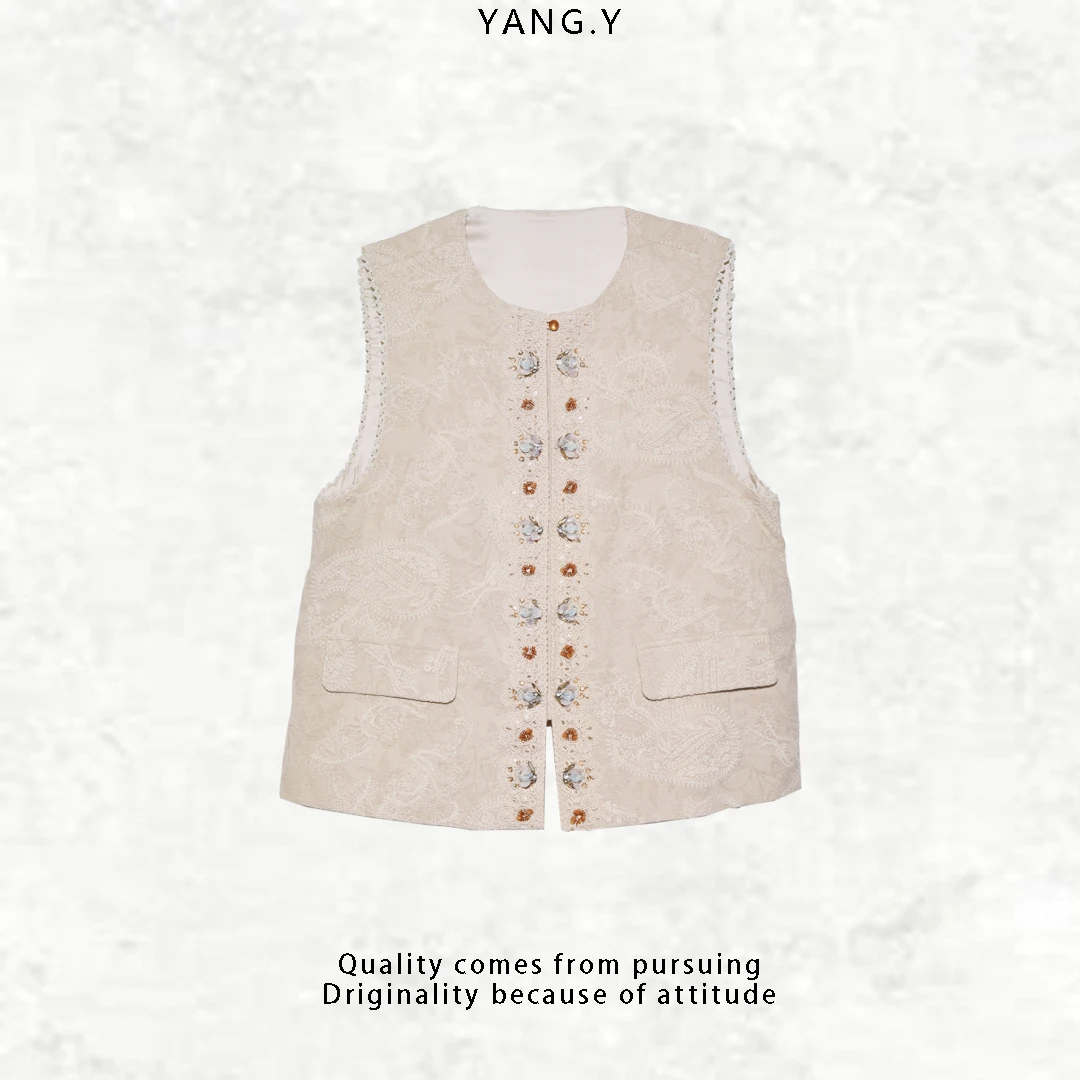 YANG.Y- 深圳原创新中式女装国风2025春款马甲50116