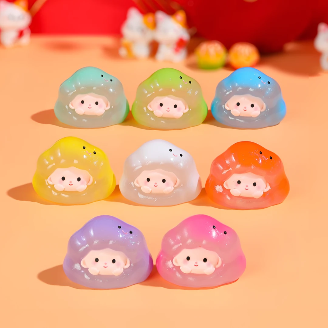 【直播拆】新款大号夜光云梦云朵宝宝创意树脂DIY潮玩摆件