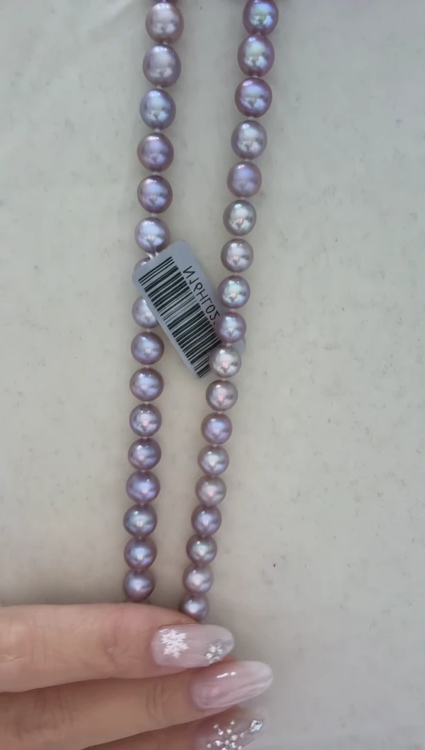 颈饰未镶嵌淡水珍珠灰紫 无核 7.3-8.3