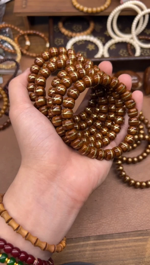 紫金鼠手串重工二代实心咖皮一线天卡10