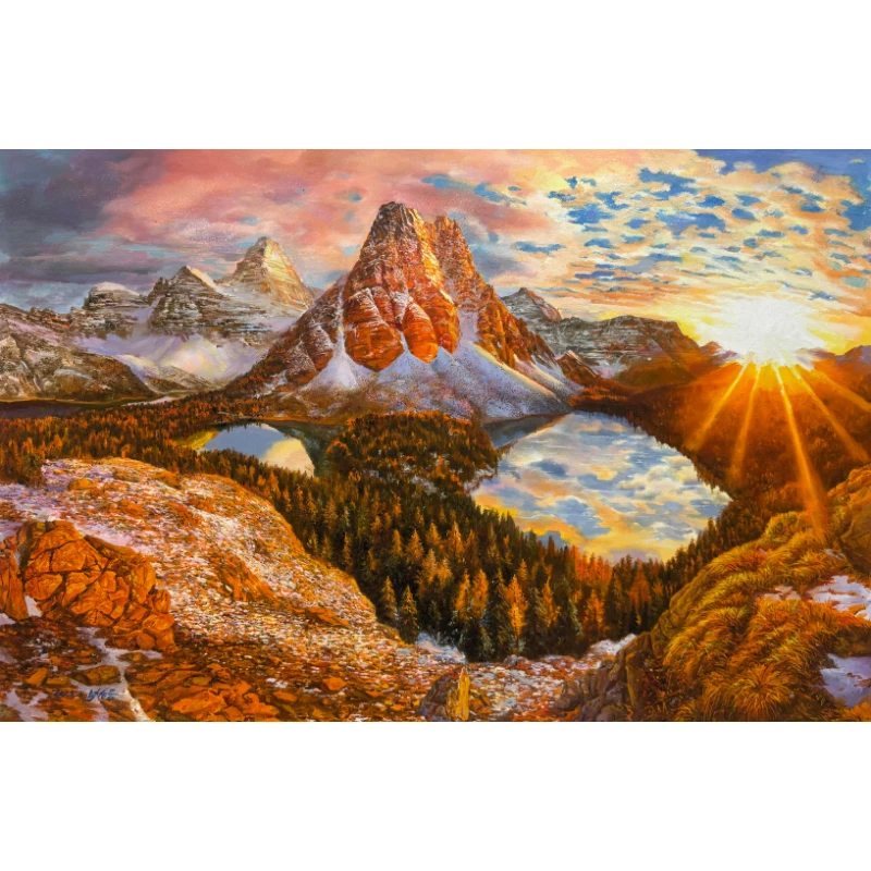 【清仓捡漏】朝鲜油画60x90cm风景 书房餐厅床头收藏精品纯手绘原作